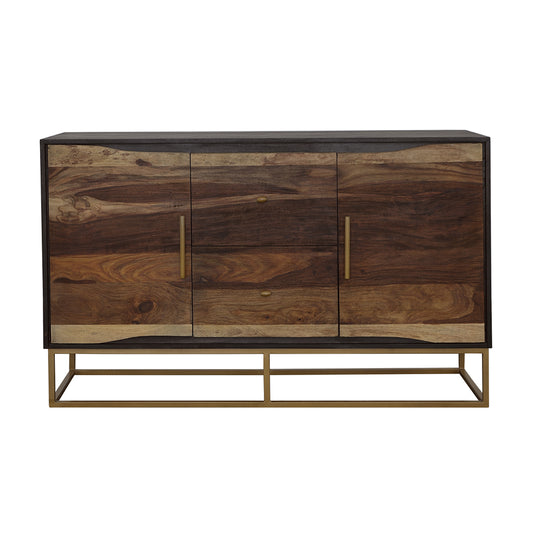 Zara 2-door 57-inch Wood Accent Storage Cabinet Black Walnut