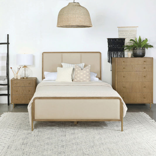 Arini 56-inch Queen Panel Bed Cream and Sand Wash