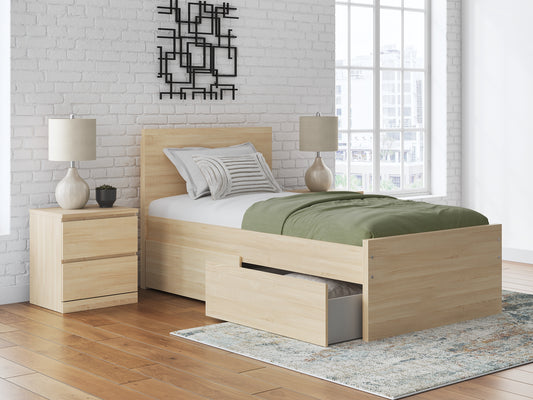 Onita Twin Panel Platform Bed with 1 Side Storage