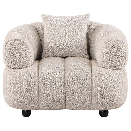 Whitney Contemporary Channel Tufted Woven Fabric Upholstered Accent Chair