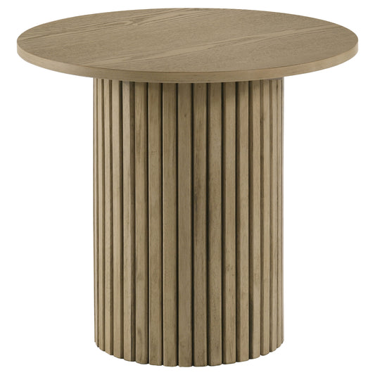 Hamlyn 5-piece Round Wood Counter Height Dining Set Grey and Natural Oak
