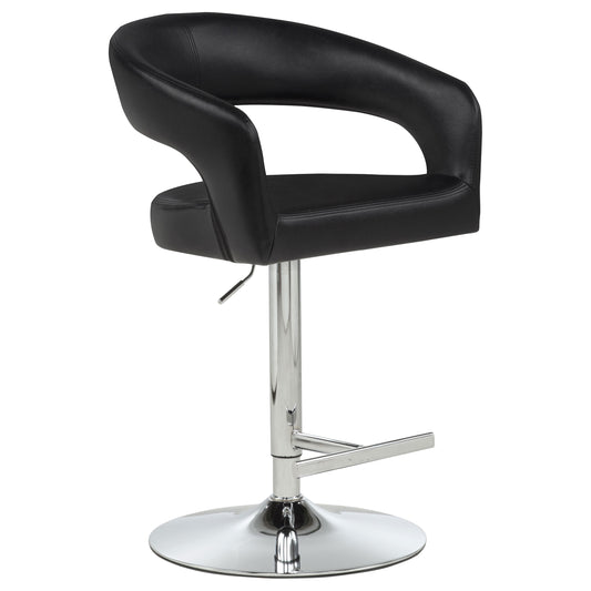Travia Faux Leather Upholstered Adjustable Bar Stool Black