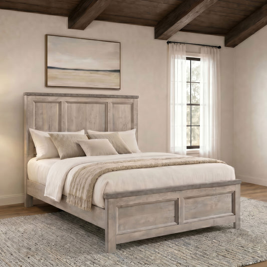 Nevado Farmhouse Eastern King Panel Bed Grey and Weathered Taupe