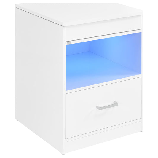 Fabre 1-drawer Extendable Top Nightstand Bedside Table White High Gloss