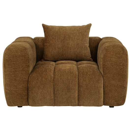 Lazaro Fabric Upholstered Wide Channel Accent Chair Bronze