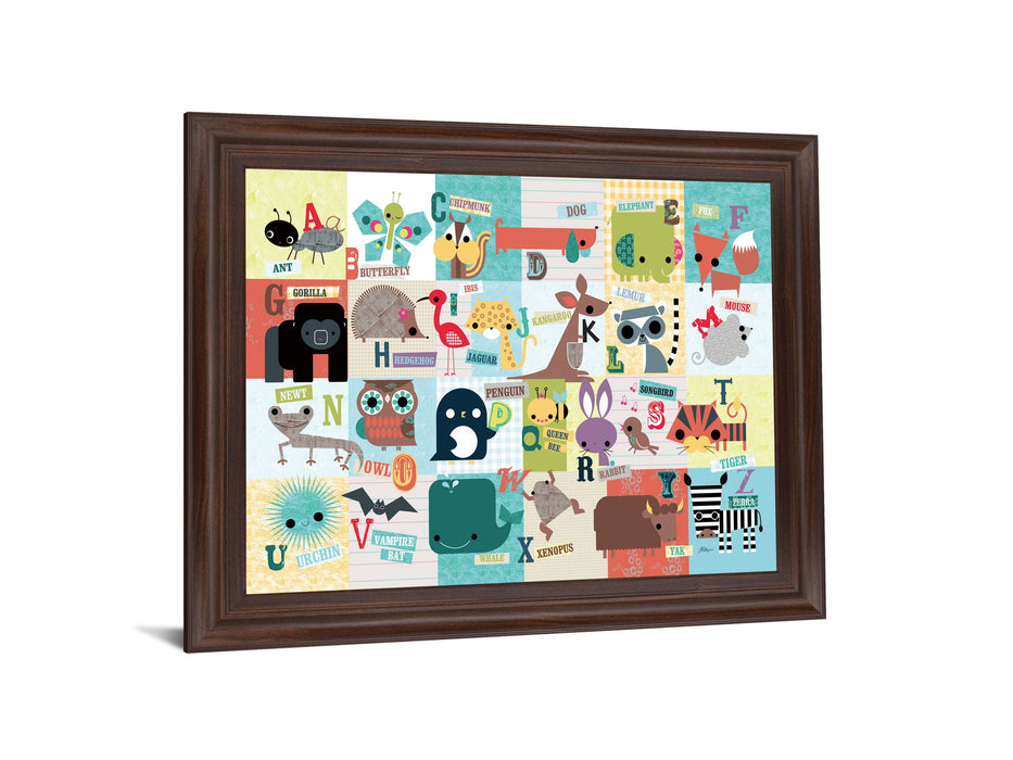 Playful Alphabet Parade - 28" x 34" Framed Wall Art