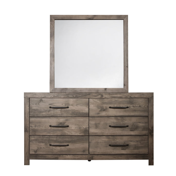 Misty - 2 Piece Dresser & Mirror Set - Gray / Beige