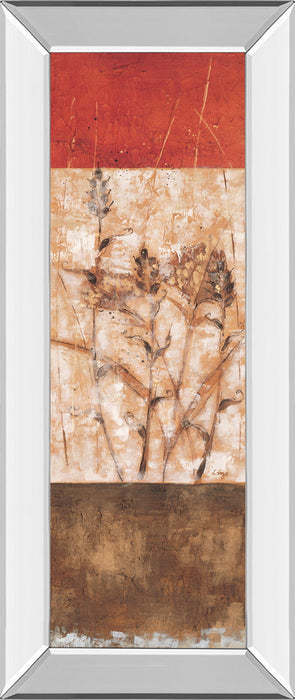 Fresco I By Loretta Linza - Mirror Framed Print Wall Art - Beige