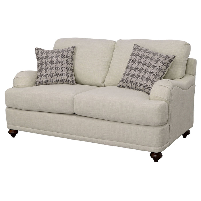Glenn - Upholstered English Arm Loveseat - Light Gray