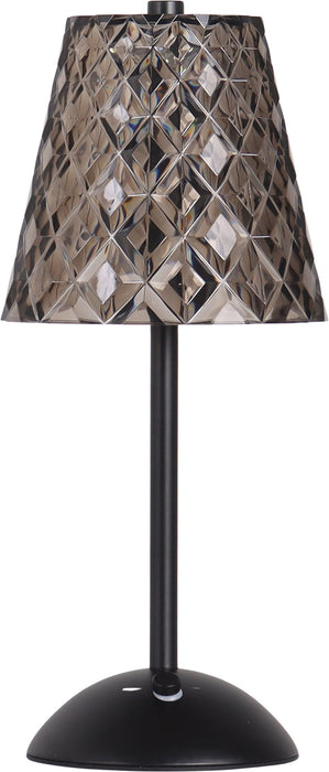 "Crystal Radiance II" Rechargeable LED Metal Accent Lamp (Set of 2) - Matte Black / Smoke
