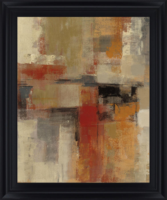 Burnt Ochre Blocks - 28" x 34" Framed Wall Art