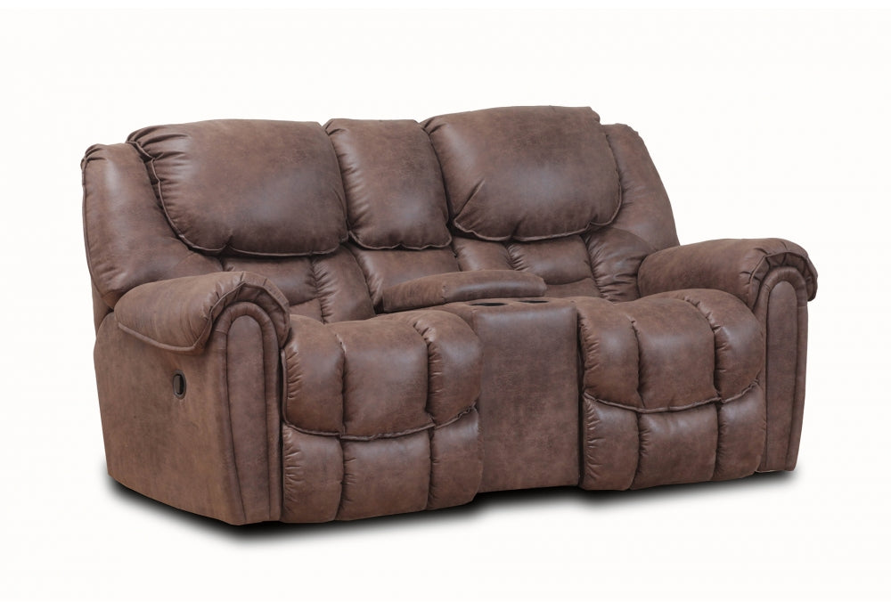 Mocha Rocking Reclining Console Loveseat