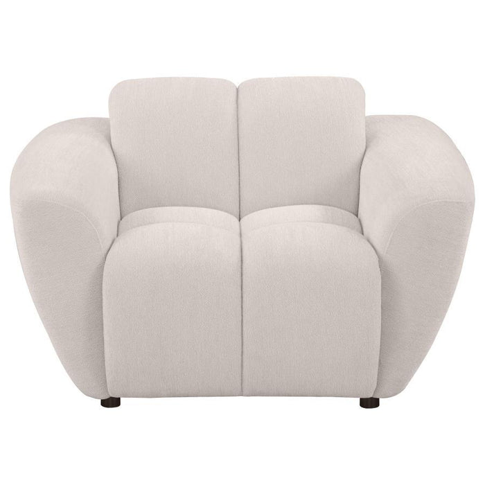 Destino - Chenille Upholstered Splayed Arm Accent Chair - Greige