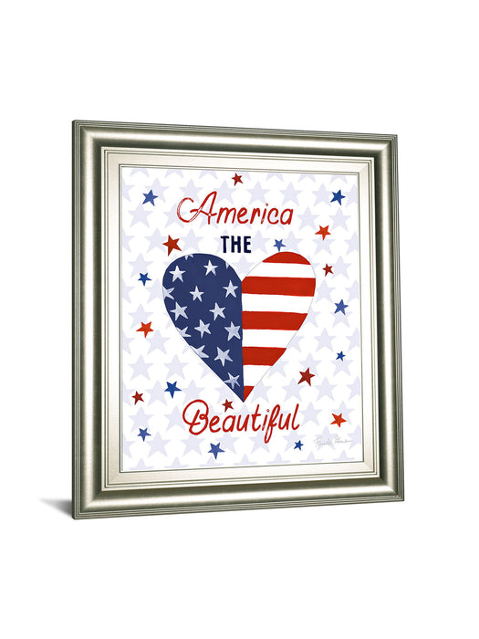 America The Beautiful II By Farida Zaman - Framed Print Wall Art - Pearl Silver