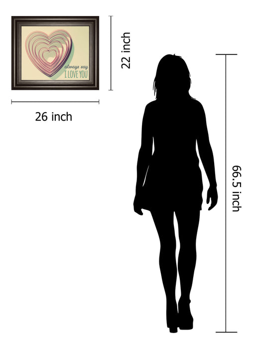 Layered Heart Whimsy - 22" x 26" Framed Wall Art