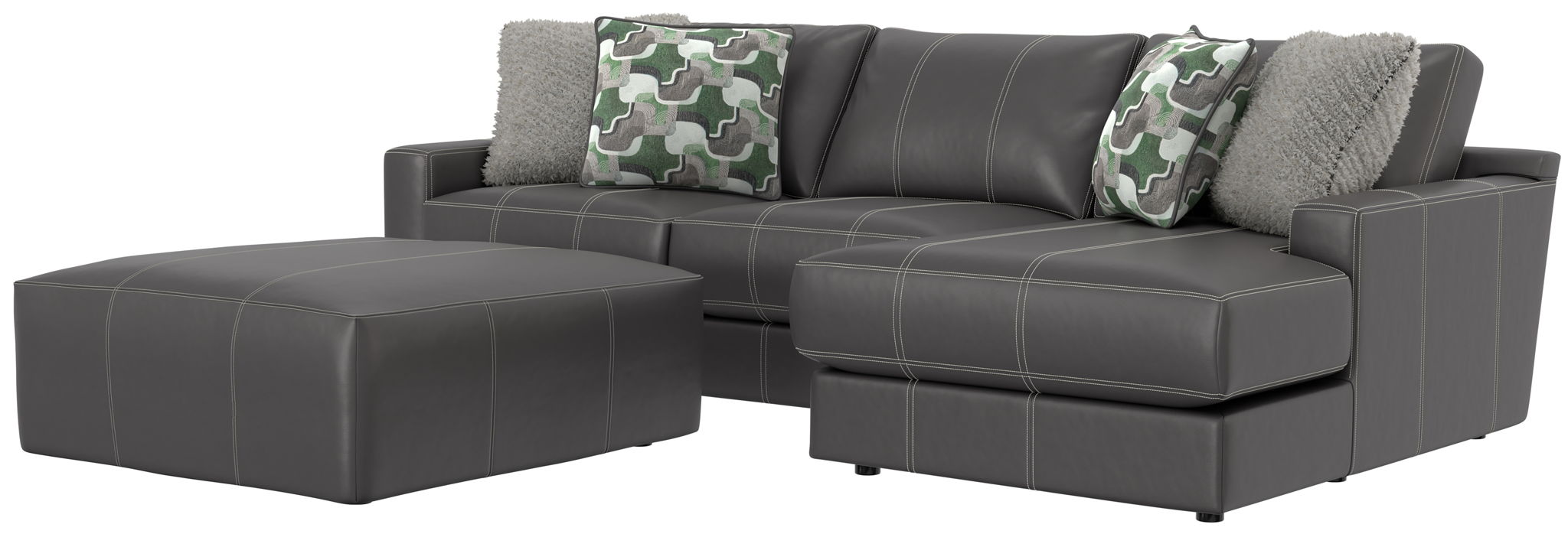 Minori - Italian Leather Sofa / Chaise And Cocktail Ottoman