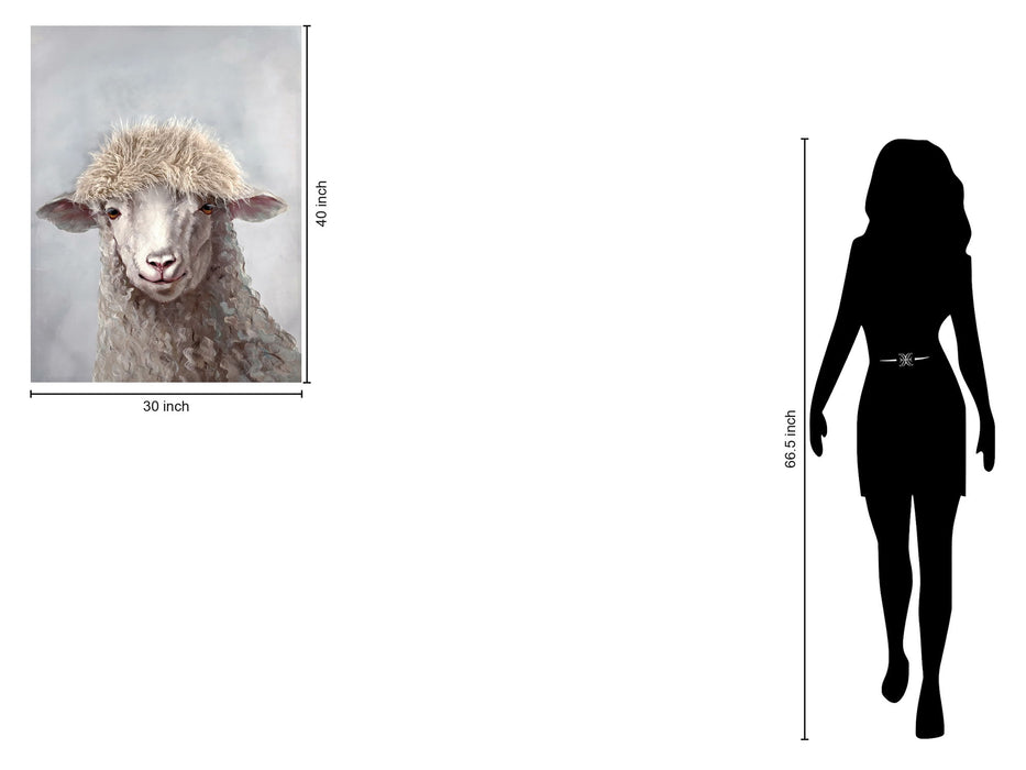 Curly Wool Portrait - 30" x 40" Framed Wall Art