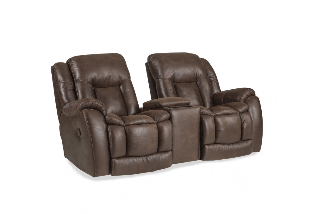 Double Reclining Chocolate Console Loveseat