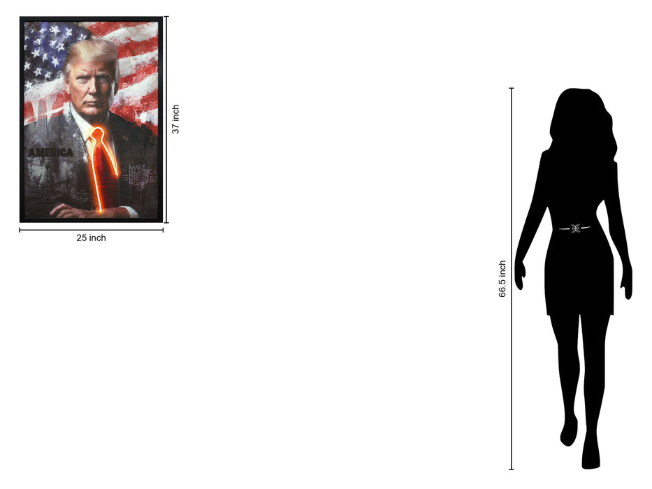 Radiant Patriot Stance - 25" x 37" Framed Wall Art