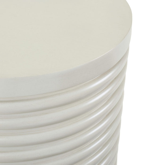 Berkley Square - Round Chairside Table - Linen & Khaki