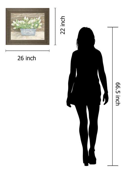 Flowers & Garden Tulips By Cindy Jacobs - Framed Wall Art - Green