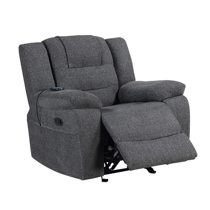 Redondo - Glider Recliner With Heat And Massage - Dark Gray