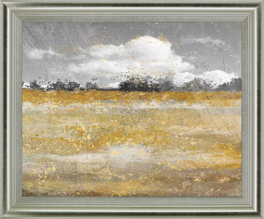 Golden Haze Landscape - 28" x 34" Framed Wall Art