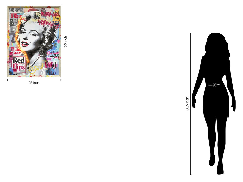 Neon Glamour Muse - 25" x 33" Framed Wall Art