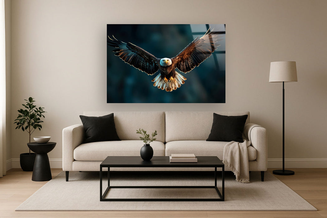 "Majestic Soar" Tempered Glass With Foil - Blue / White / Brown