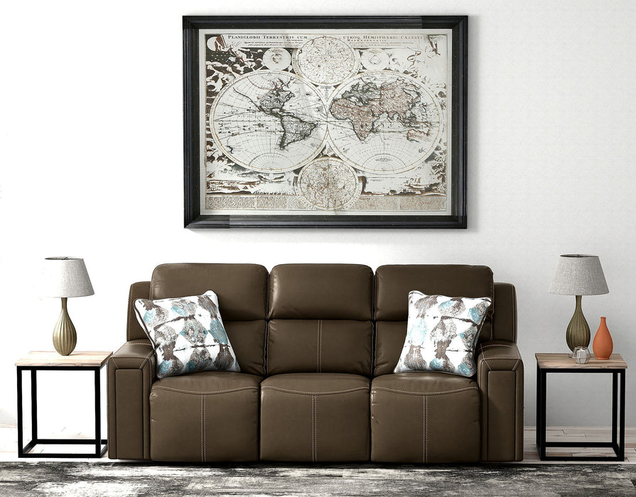 Arezzo - Power Headrest Power Reclining Sofa With Zero Gravity/Extended Ottoman - Chocolate