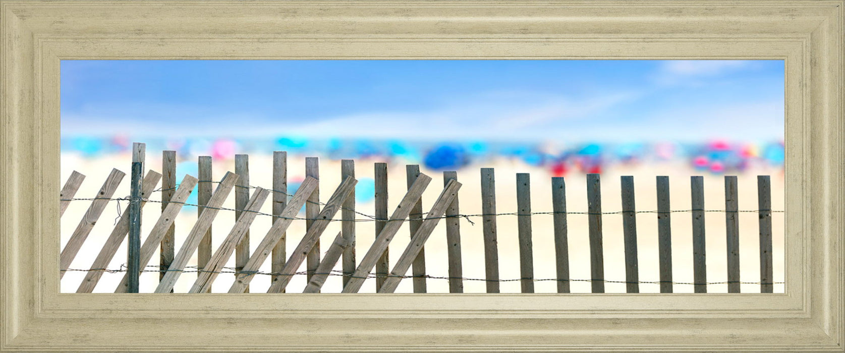 Beachscape Il By James Mcloughlin - Framed Print Wall Art - Light Blue