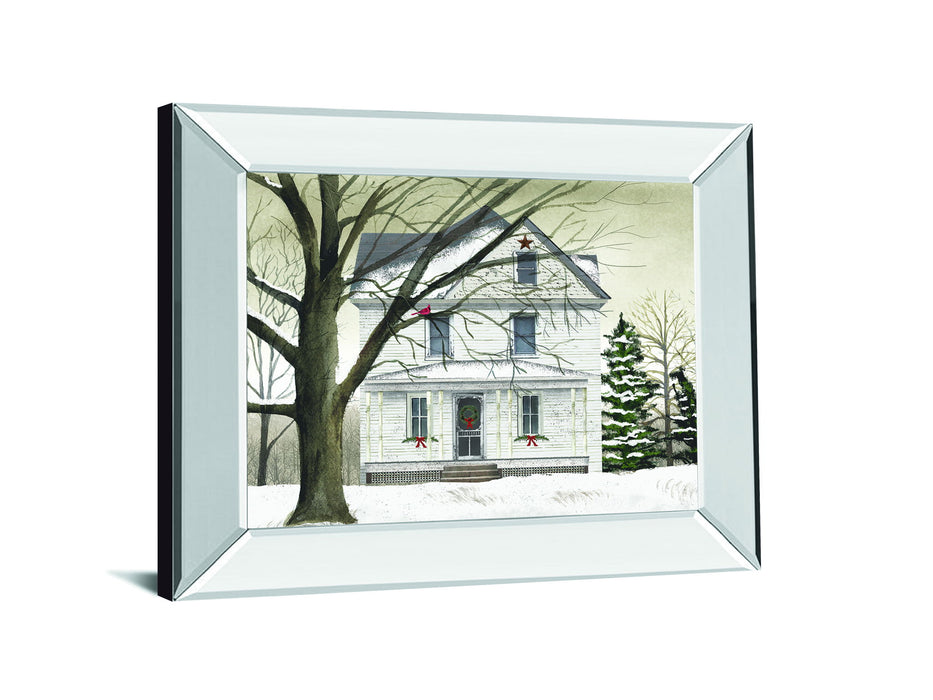 Winter Porch By Billy Jacobs - Mirror Framed Print Wall Art - Pearl Silver
