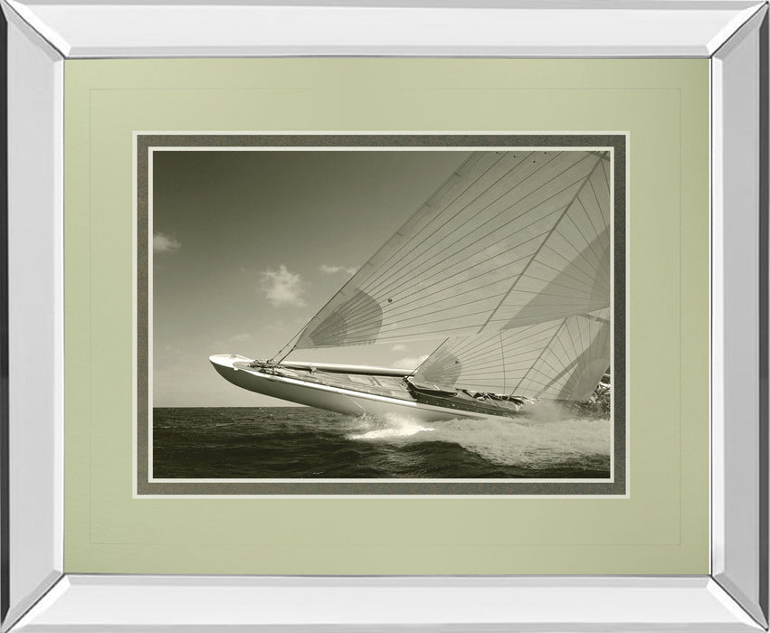 Sea Spray Il By Michael Kahn - Mirror Framed Print Wall Art - Gray