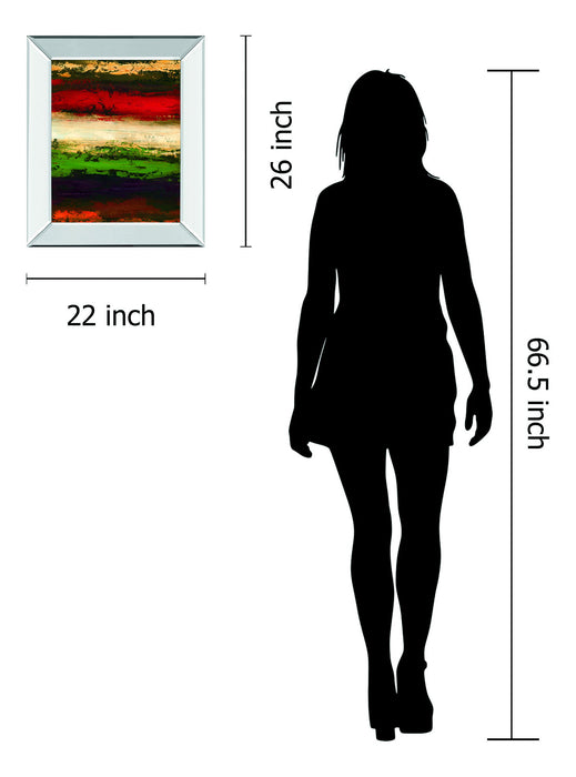 Nightlight Il By W. Blake - Mirror Framed Print Wall Art - Red