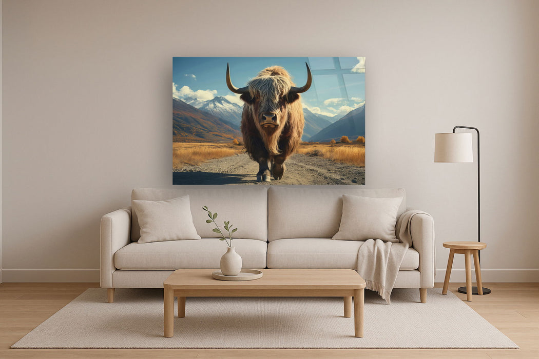 Golden Highland Stance - 40" x 60" Framed Wall Art