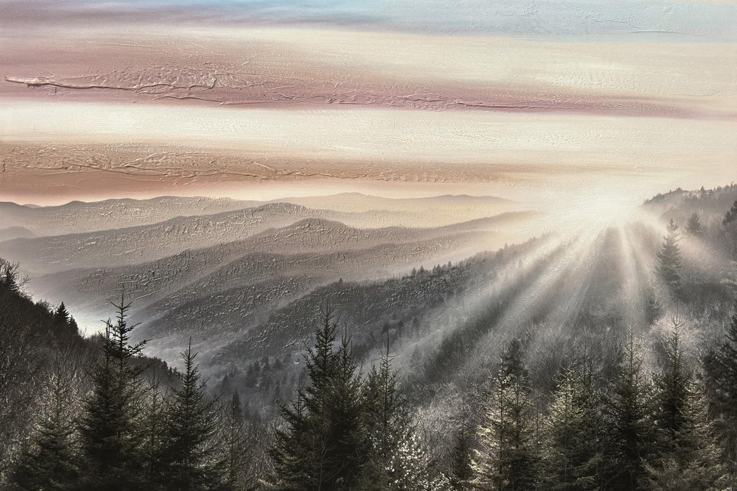 Foggy Horizons - Hand-painted Wrapped Canvas