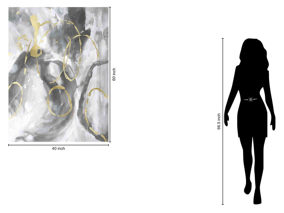 Floating Tempered Glass With Foil Splash In Gold Circles - Gray
