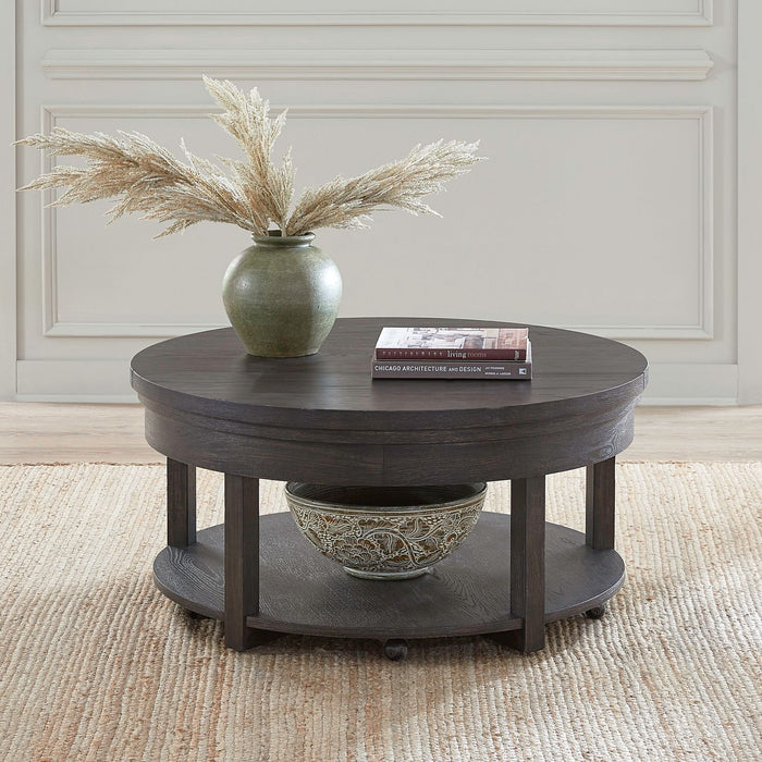 Weston - Round Lift Top Cocktail Table - Brown