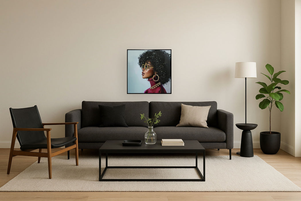 Glamour Muse - 25" x 25" Framed Wall Art