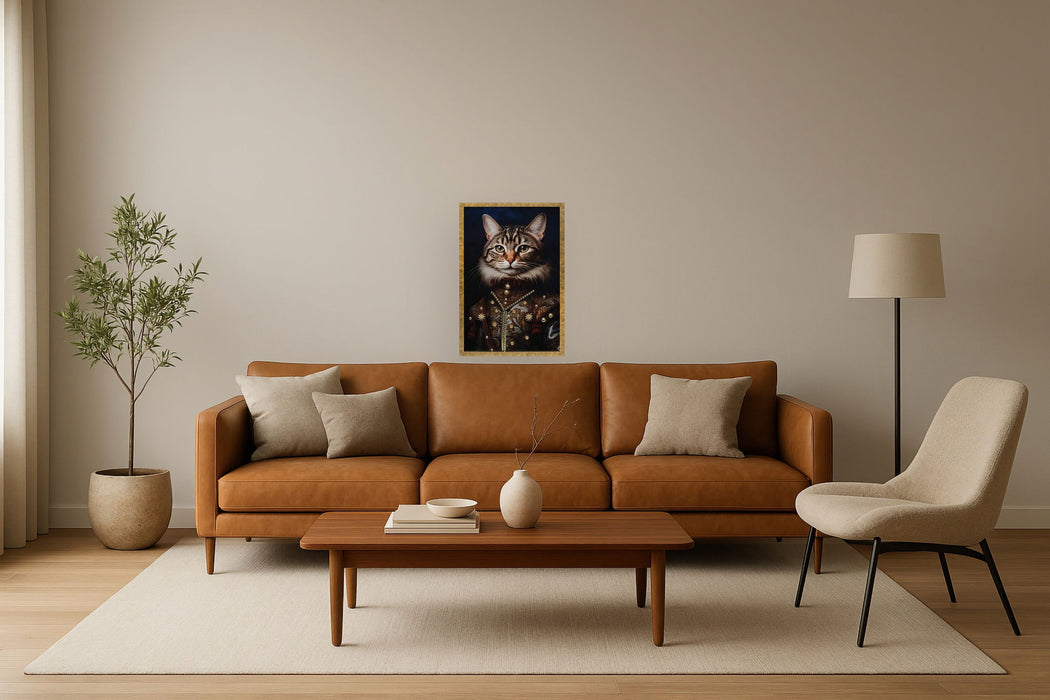 Noble Tabby Portrait - 17" x 25" Framed Wall Art