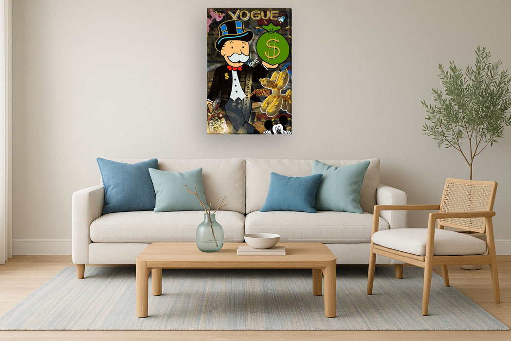 Cartoon Tycoon Mashup - 32" x 48" Framed Wall Art