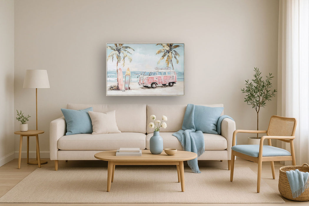 Pastel Surf Getaway - 33" x 48" Framed Wall Art
