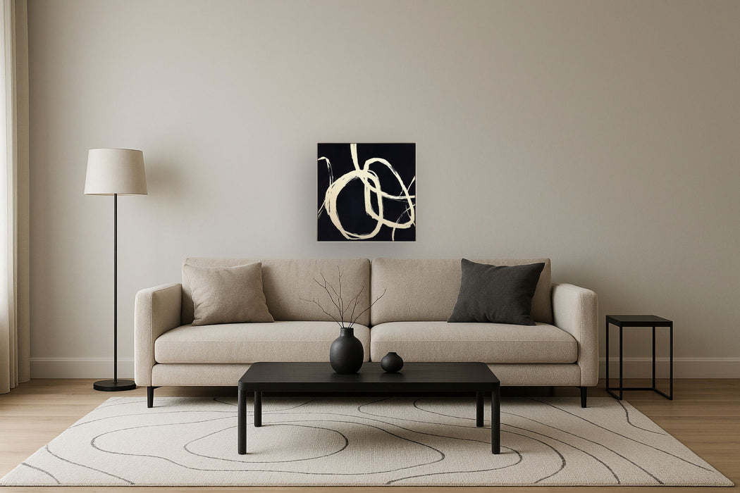 Ivory Whirl Flow - 32" x 32" Framed Wall Art