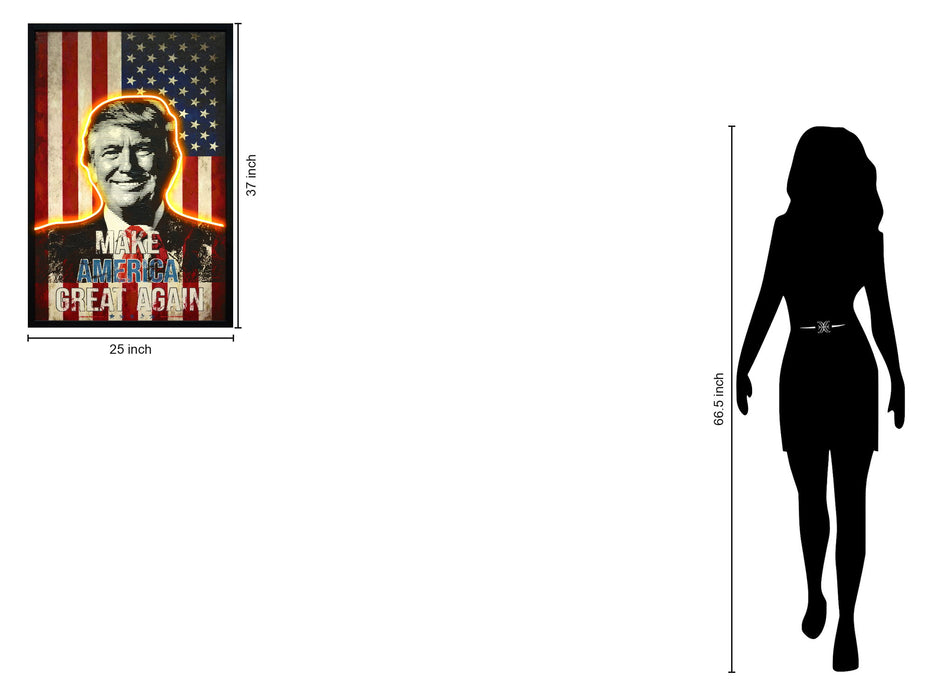 Radiant Flag Portrait - 25" x 37" Framed Wall Art