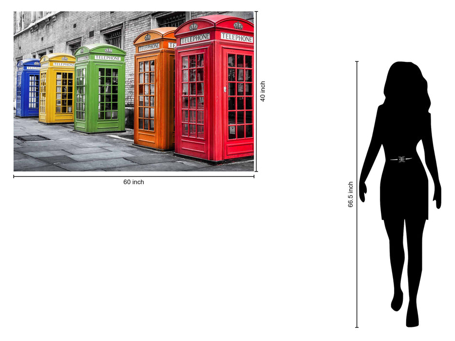 Floating Tempered Glass With Foil Colorful Phone Booth - Red