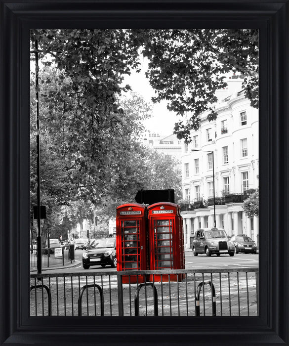 Crimson Callboxes - 28" x 34" Framed Wall Art