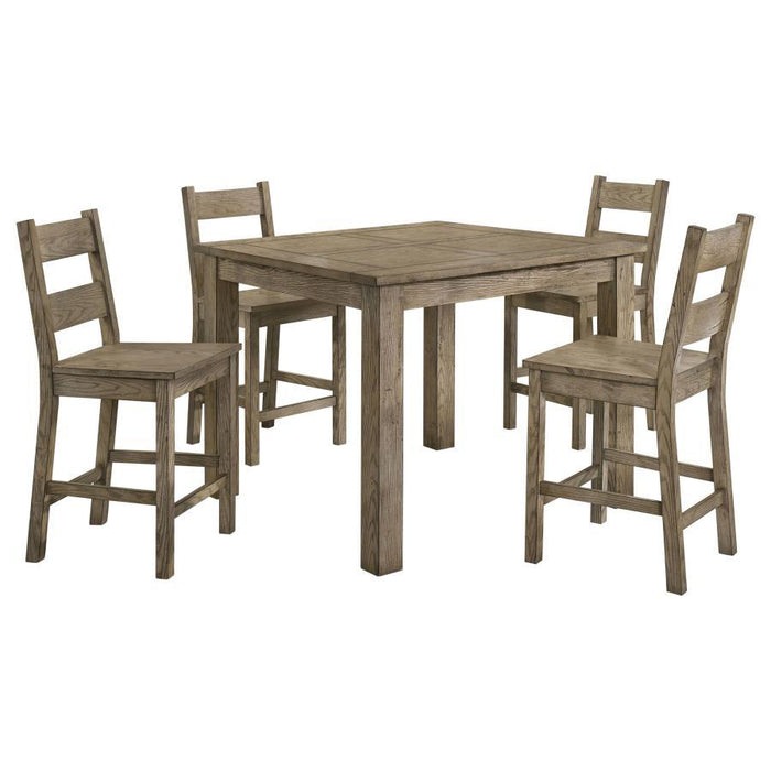 Cardova - 5 Piece Counter Height Dining Table Set - Vineyard Oak