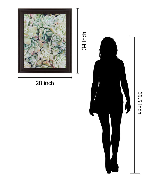Verdant Rosette Cluster - 28" x 34" Framed Wall Art - Green