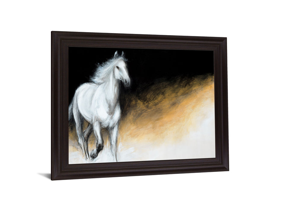 Wild Ember Stallion - 28" x 34" Framed Wall Art - Black