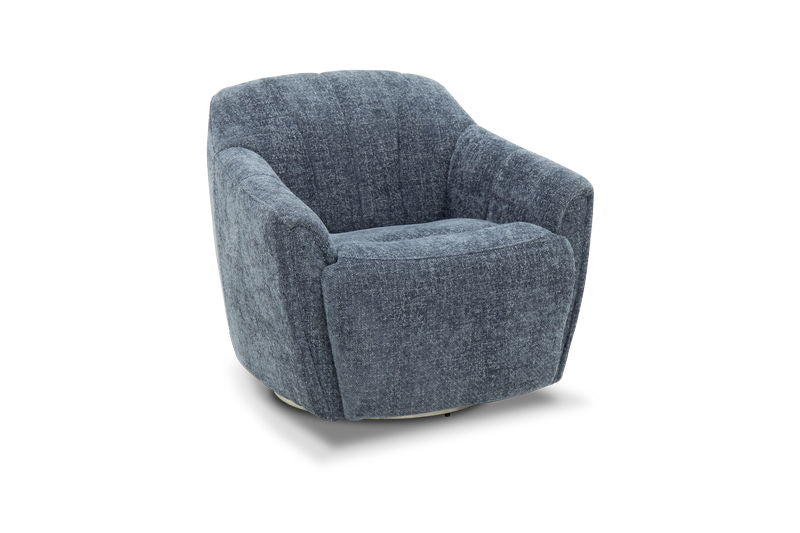 Millie - Single Power Swivel Recliner With Power Footrest Only - Denim